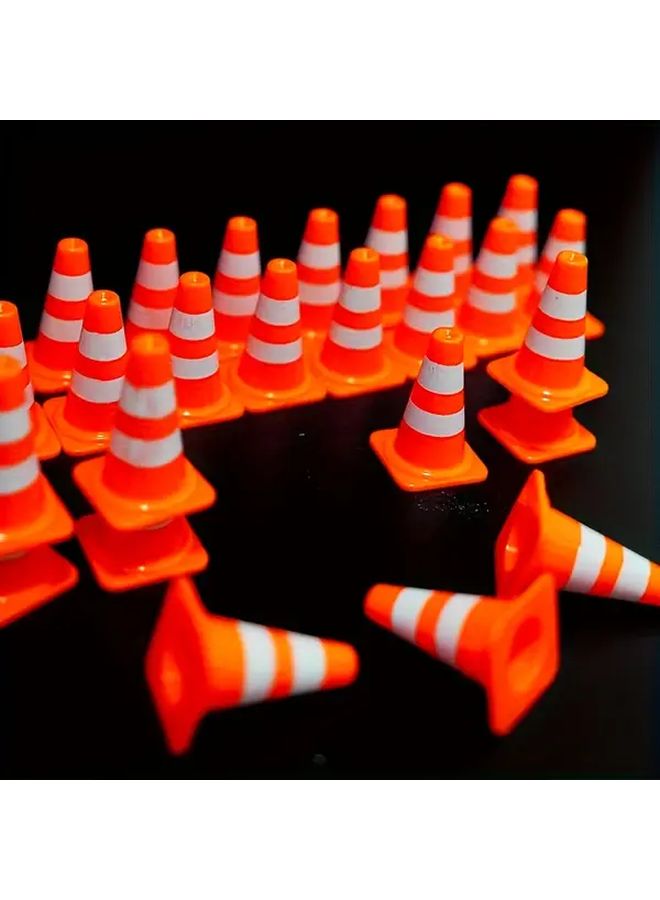 10Pcs Mini Traffic Signs And Barrier Cones Realistic Road Scene Models - Image 4